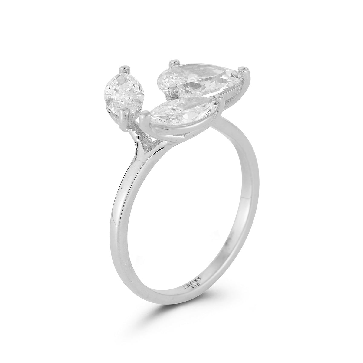 14K Gold 1.0 ct. tw. Lab Grown Diamond Leaf Ring