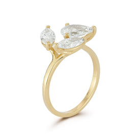 14K Gold 1.0 ct. tw. Lab Grown Diamond Leaf Ring
