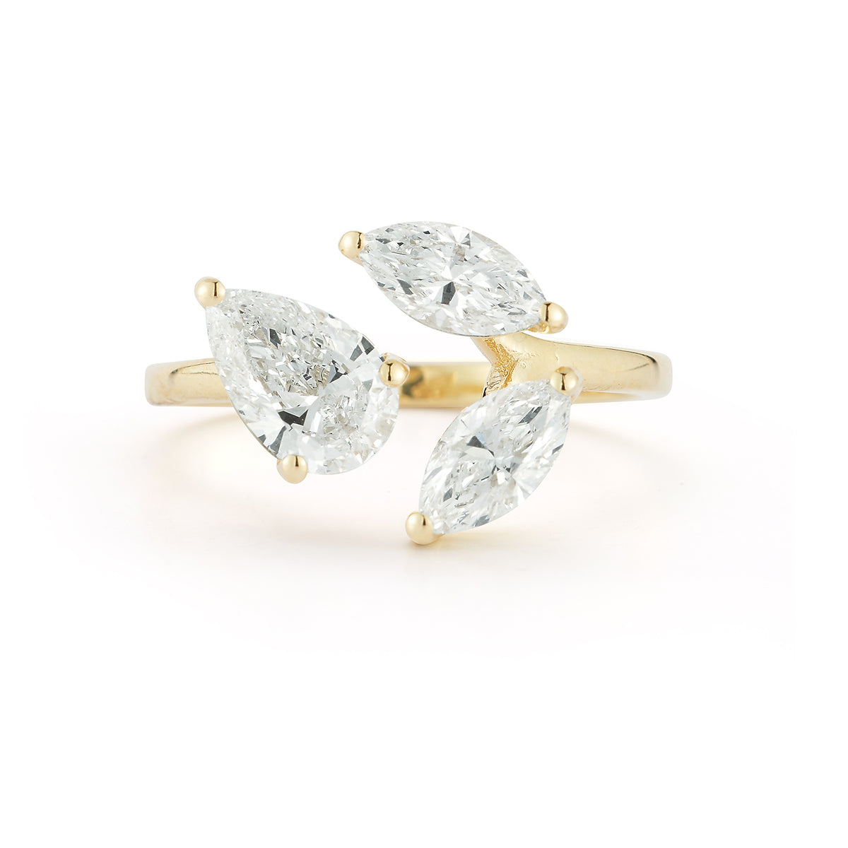 14K Gold 1.0 ct. tw. Lab Grown Diamond Leaf Ring