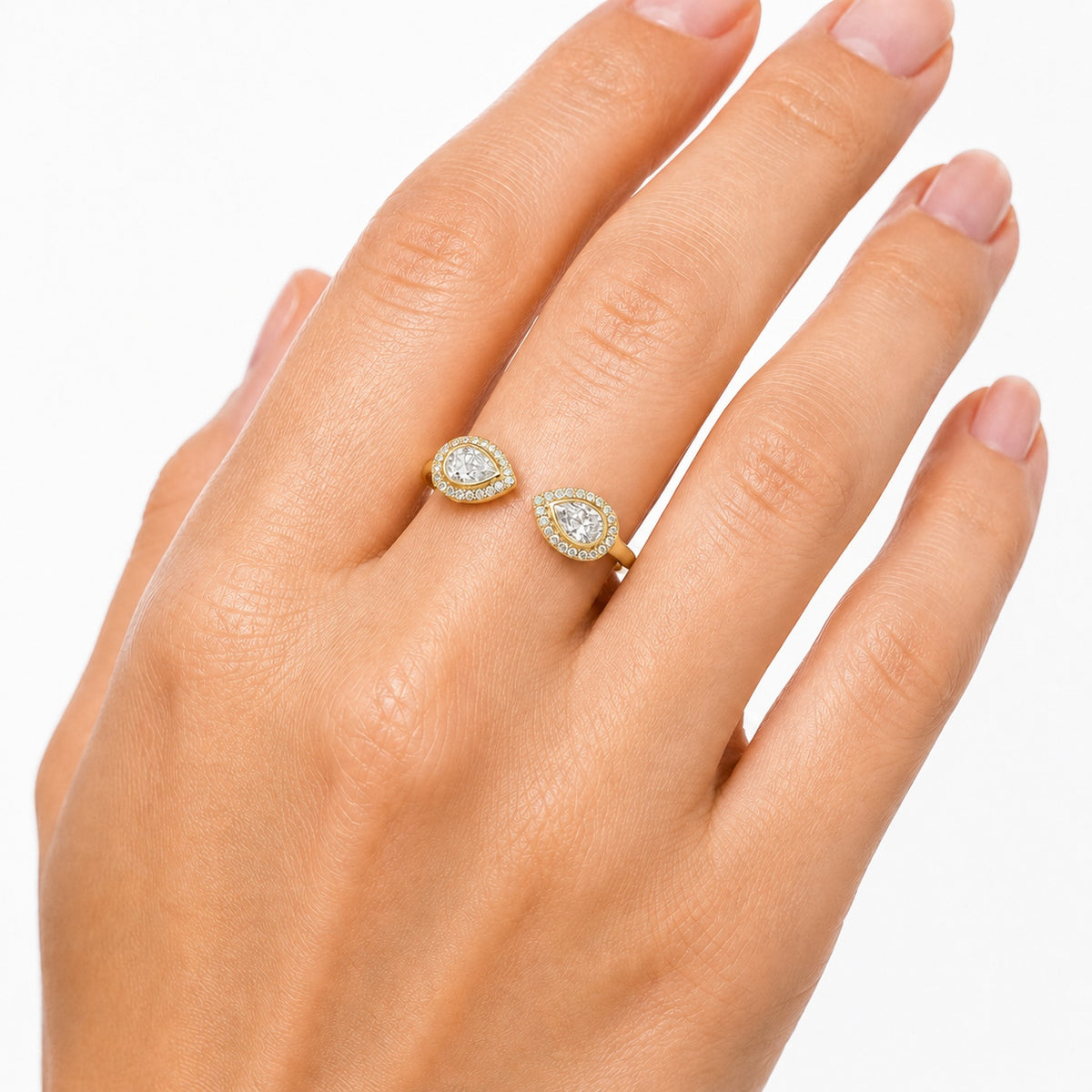 14K Gold 0.42 ct. tw. Lab Grown Tear-Drop Diamond Ring
