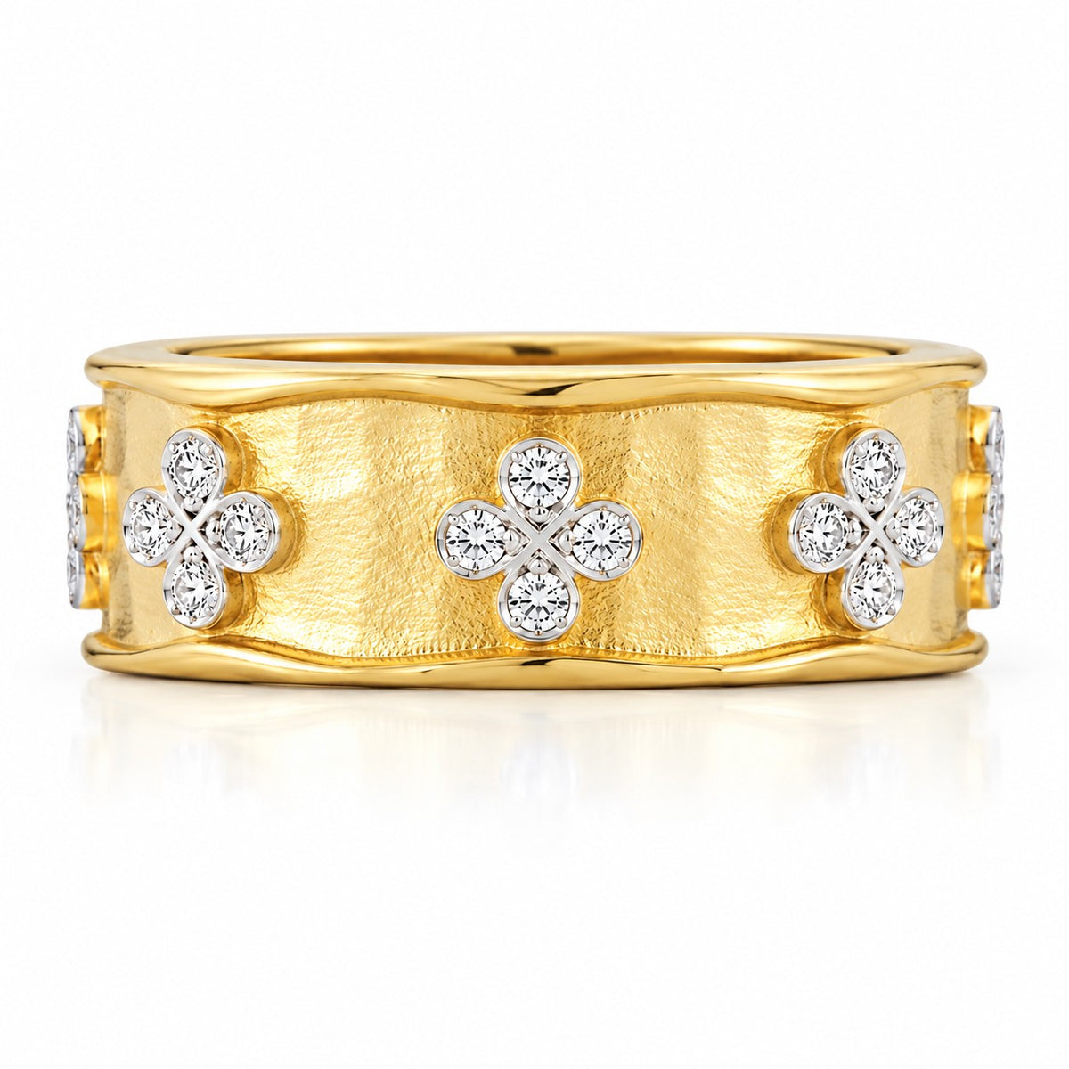 14K Gold 0.20 ct. tw. 8mm Clover Leaf Ring
