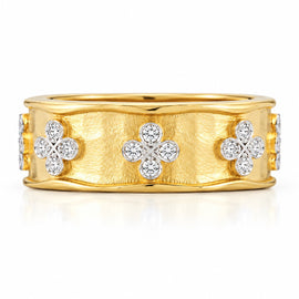 14K Gold 0.20 ct. tw. 8mm Clover Leaf Ring