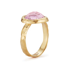 14K Gold 3.12 ct. tw. Rose Quartz Color Ring