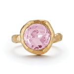 14K Gold 3.12 ct. tw. Rose Quartz Color Ring