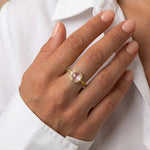 14K Gold 3.12 ct. tw. Rose Quartz Color Ring