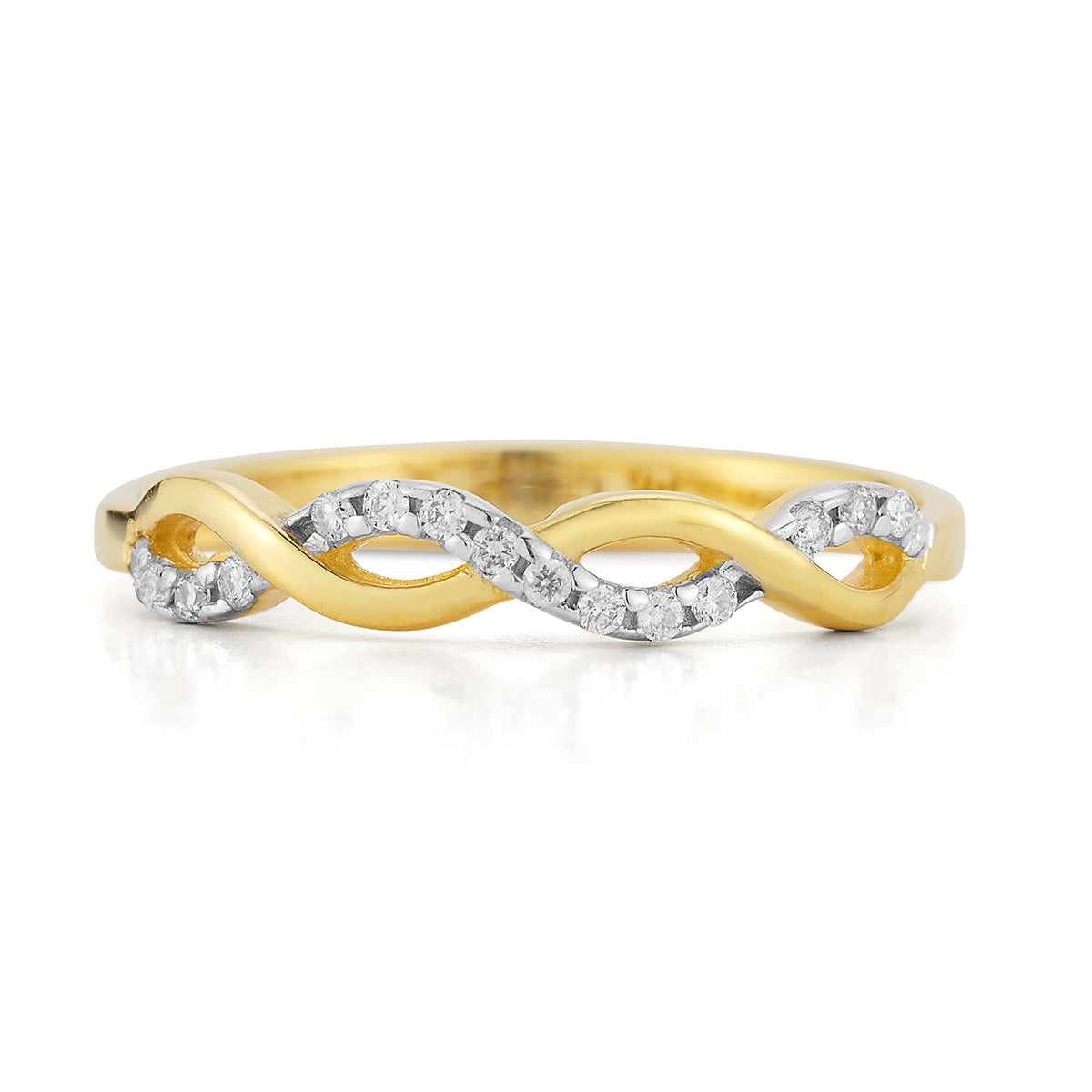 14K Gold 0.08 ct. tw. Intertwine Ring