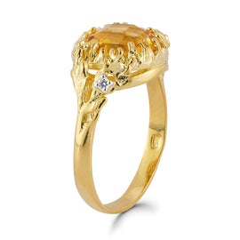 14K Gold 0.03 ct. tw. Diamond & 3.35CT Citrine Cocktail Ring