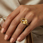 14K-Y CITRINE COCKTAIL RING