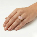 14K-Y ROSE QUARTZ COCKTAIL RING