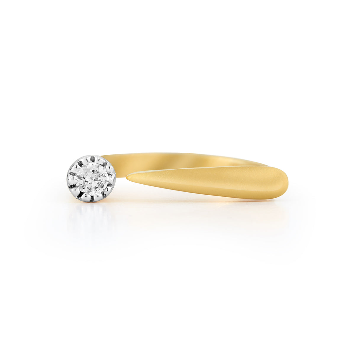 14K Gold 0.10 ct. tw. Gold Ring with Prong Set Diamond