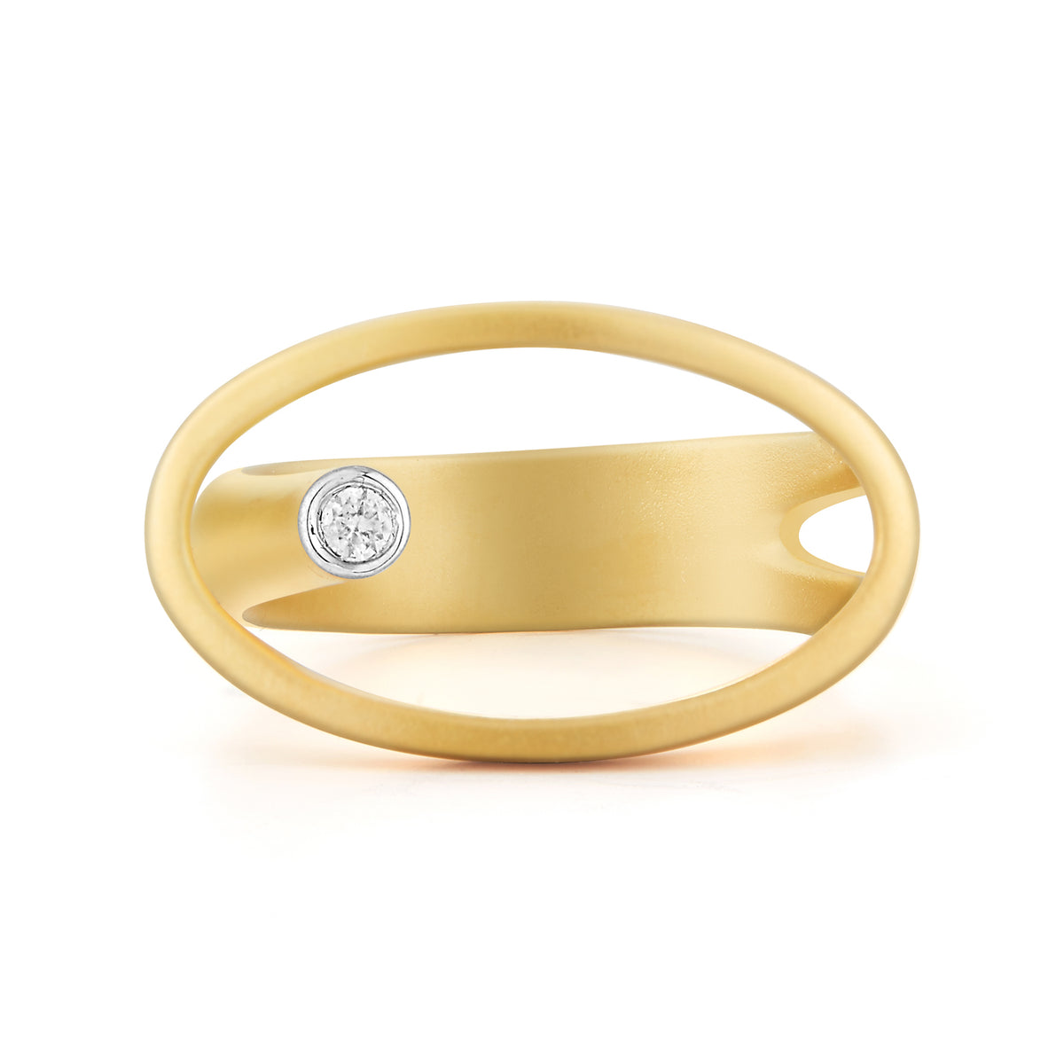 14K Gold 0.04 ct. tw. Open Oval Ring