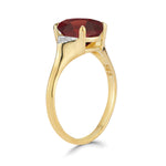 14K Gold 0.05 ct. tw. Diamond & 5.25CT Garnet Cocktail Ring