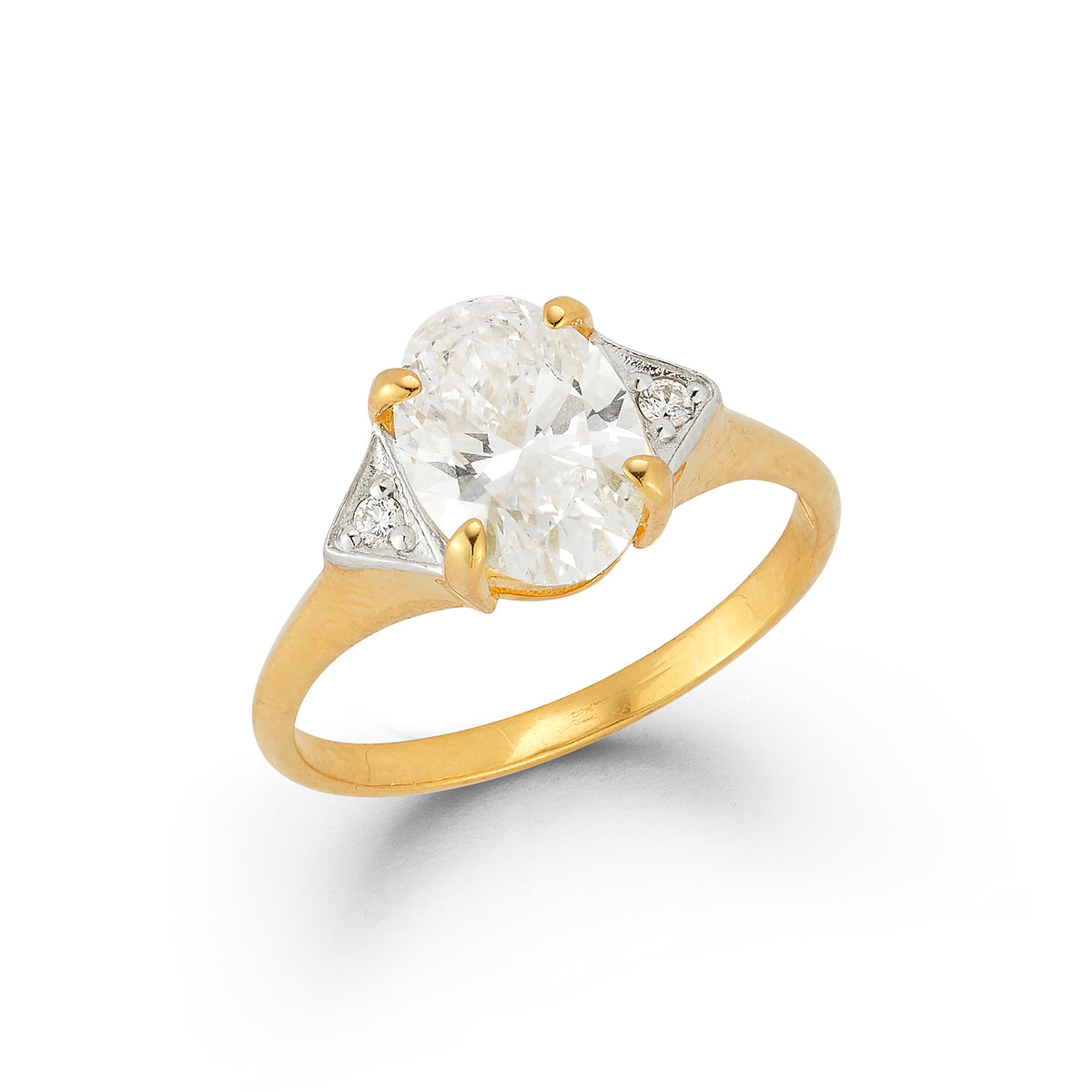 14K Gold 2.02 ct. tw. Lab Grown Diamond & 0.05 ct. tw. Natural Diamond Cocktail Ring