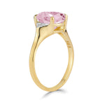 14K Gold 0.05 ct. tw. Diamond & 4.75CT Rose Quartz Cocktail Ring