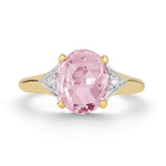 14K Gold 0.05 ct. tw. Diamond & 4.75CT Rose Quartz Cocktail Ring