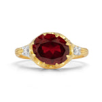 14K Gold 0.05 ct. tw. Diamond & 4.9CT Garnet Cocktail Ring