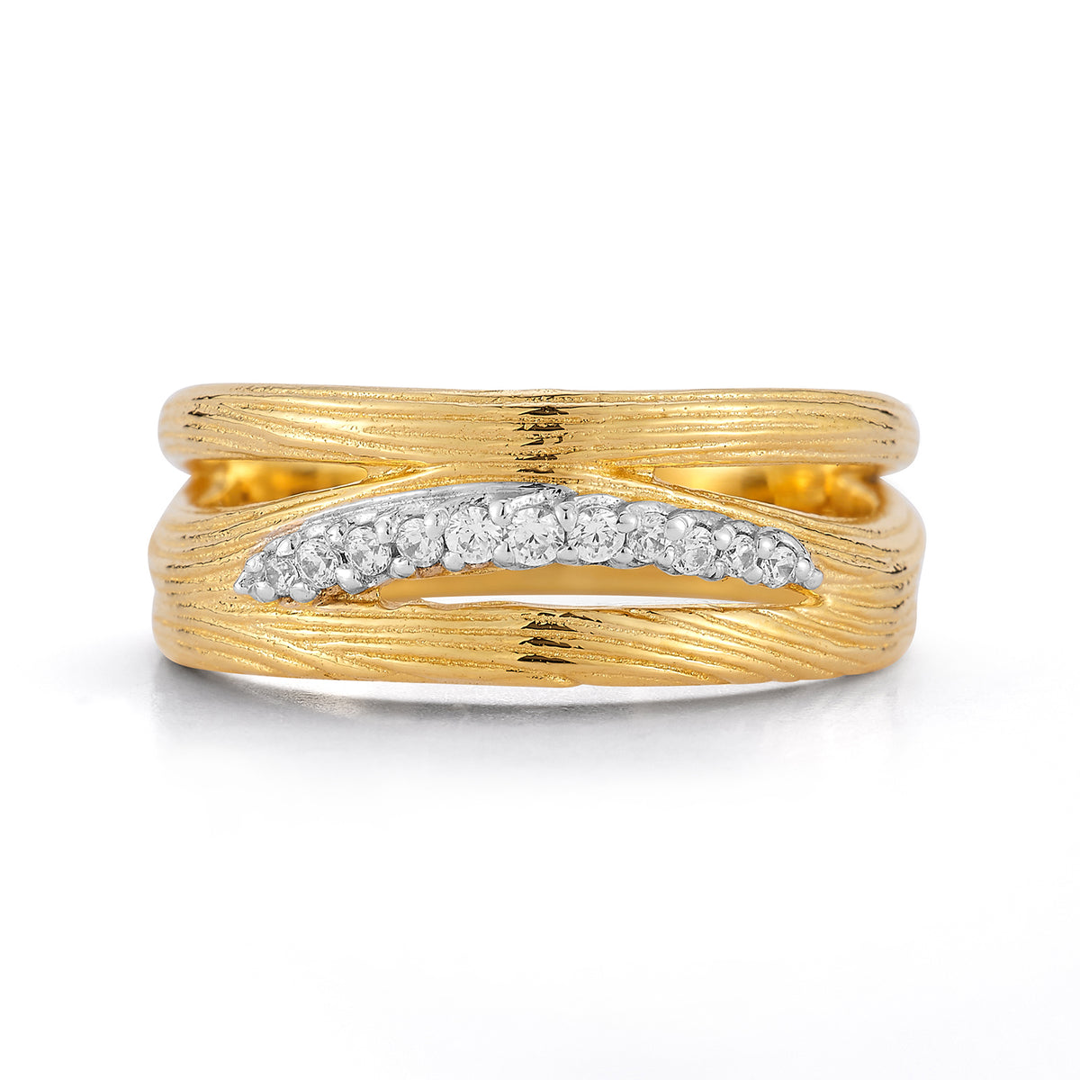 14K Gold 0.10 ct. tw. Highway Ring