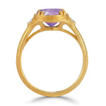 14K Gold 0.05 ct. tw. Diamond & 1.75 Amethyst Cocktail Ring