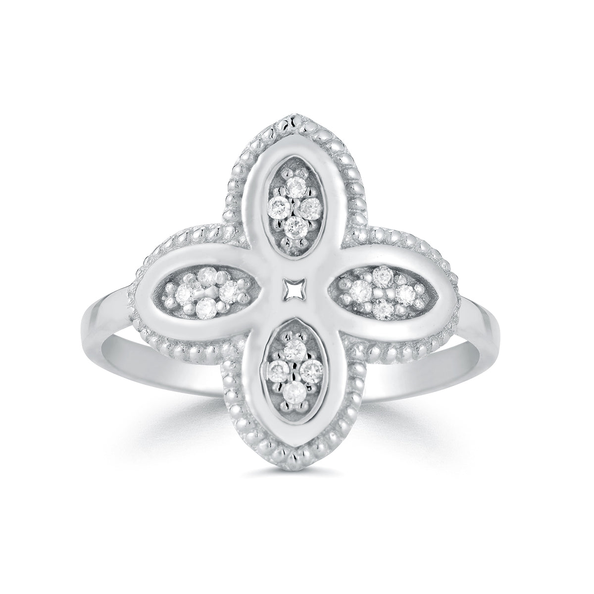 14K Gold 0.10 ct. tw. Clover Ring