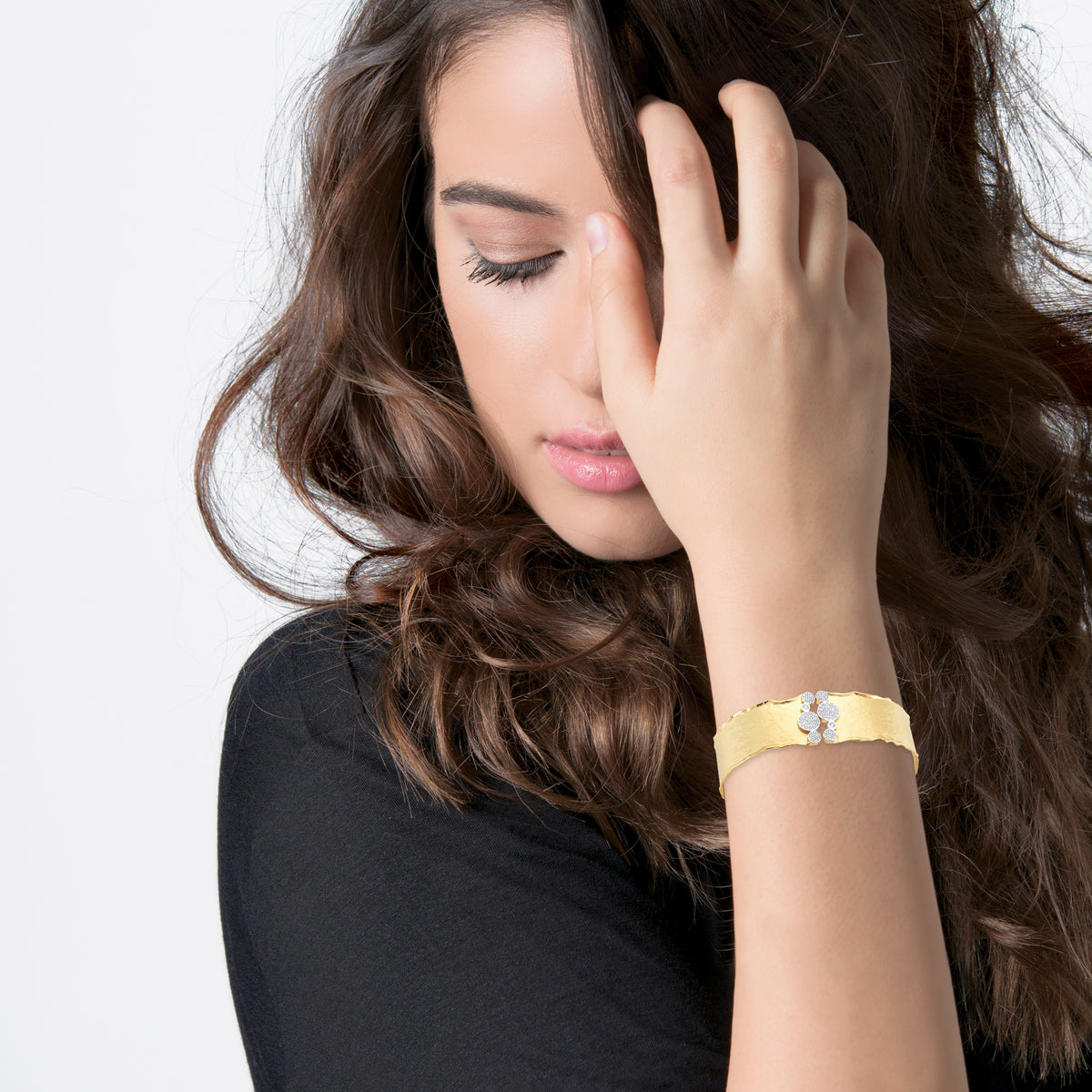 14K-Y CUFF BR., 0.50CT