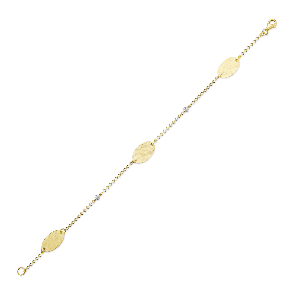 14K-Y Oval Gold-by-the-Yard Bracelet, 0.03CT