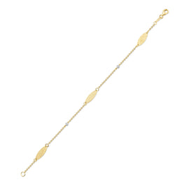 14K-Y Marquise Gold-by-the-Yard Bracelet, 0.03CT