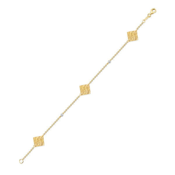 14K-Y Square Gold-by-the-Yard Bracelet, 0.03CT