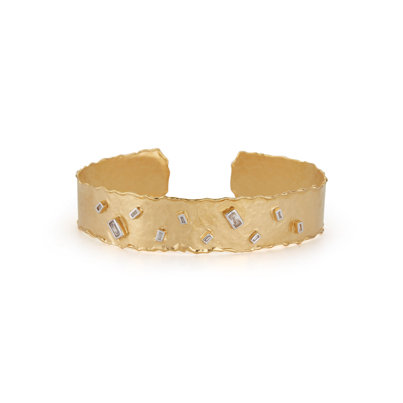 14K-Y NARROW CUFF BR., 0.45CT