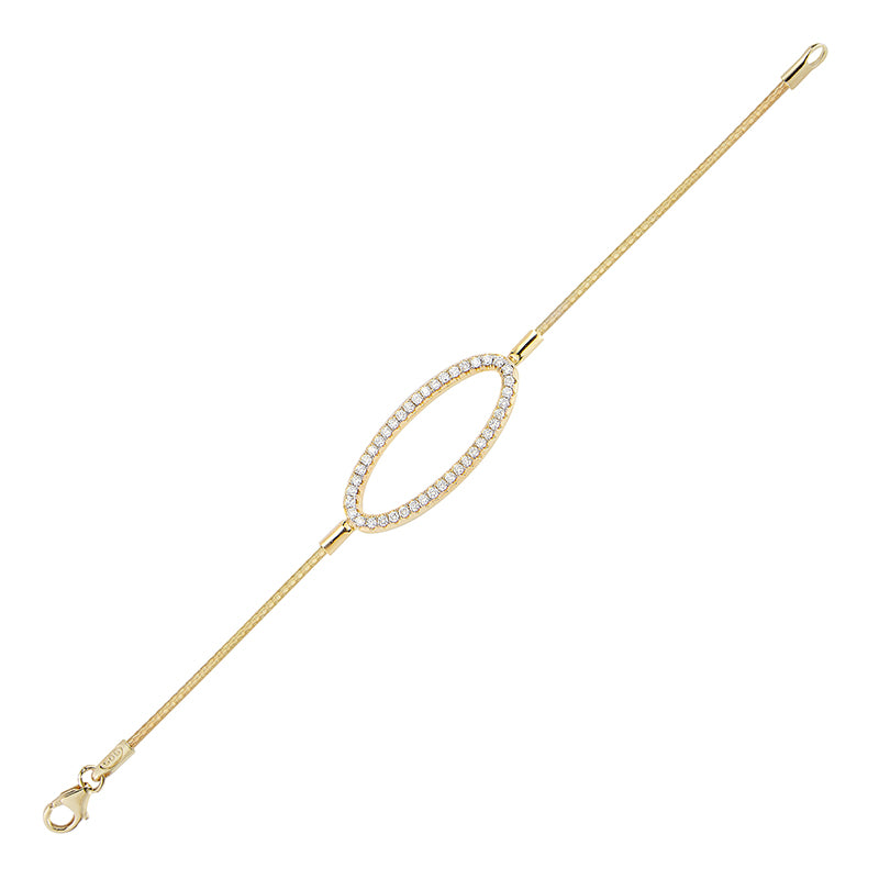 14K-Y OPEN OVL COCOON BR., 0.85CT