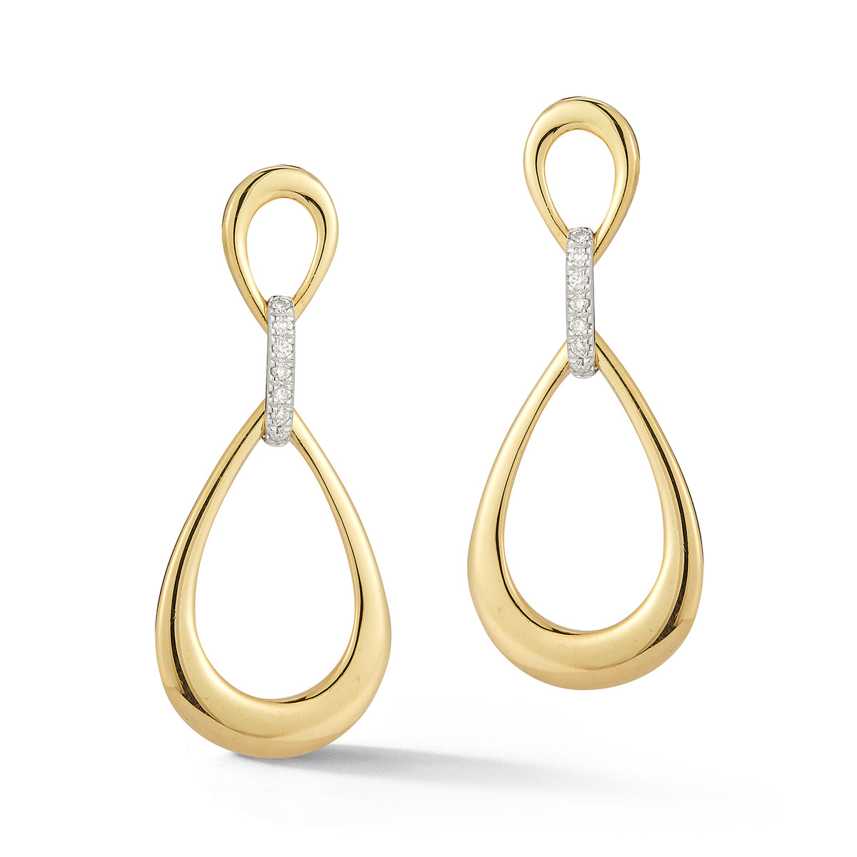 14K-Y TEAR-DROP EAR., 0.14CT