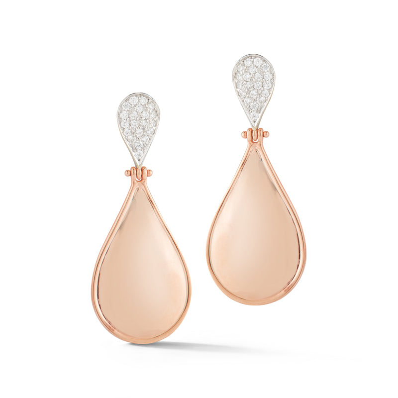 14K-Y TEAR-DROP EARR., 0.30CT