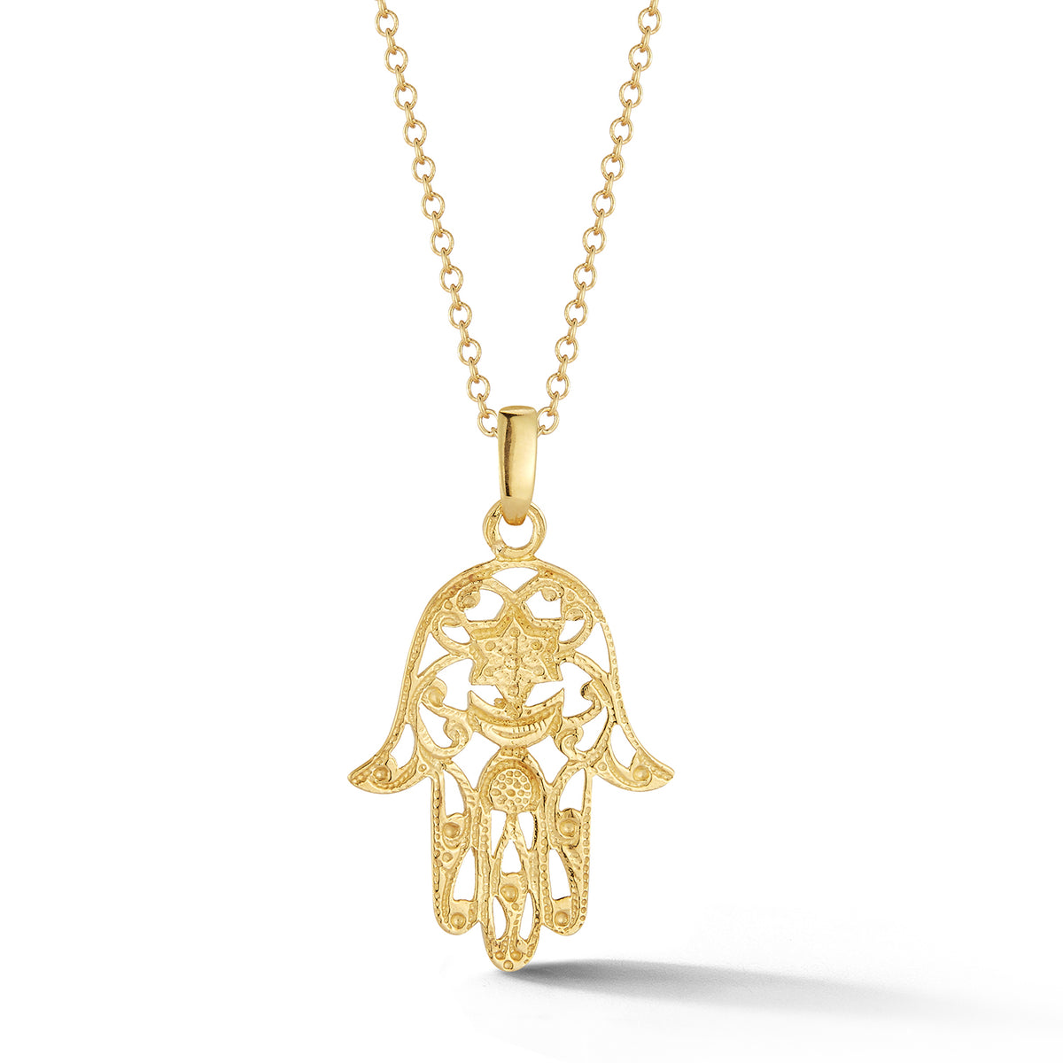 14K-Y HAND OF GOD PEND., 0.05CT