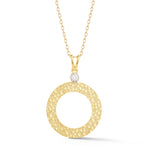 14K Gold 0.04 ct. tw. Open Circle Sliding Pendant