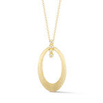 14K Gold 0.09 ct. tw. Open Oval Pendant