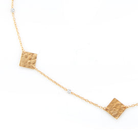 14K-Y SQ. GOLD-BY-THE-YARD NECK., 0.08CT