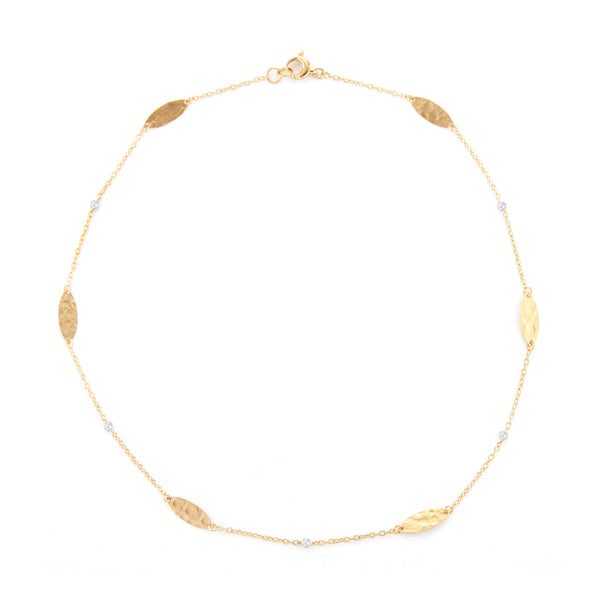 14K-Y MRQ. GOLD-BY-THE-YARD NECK., 0.08CT