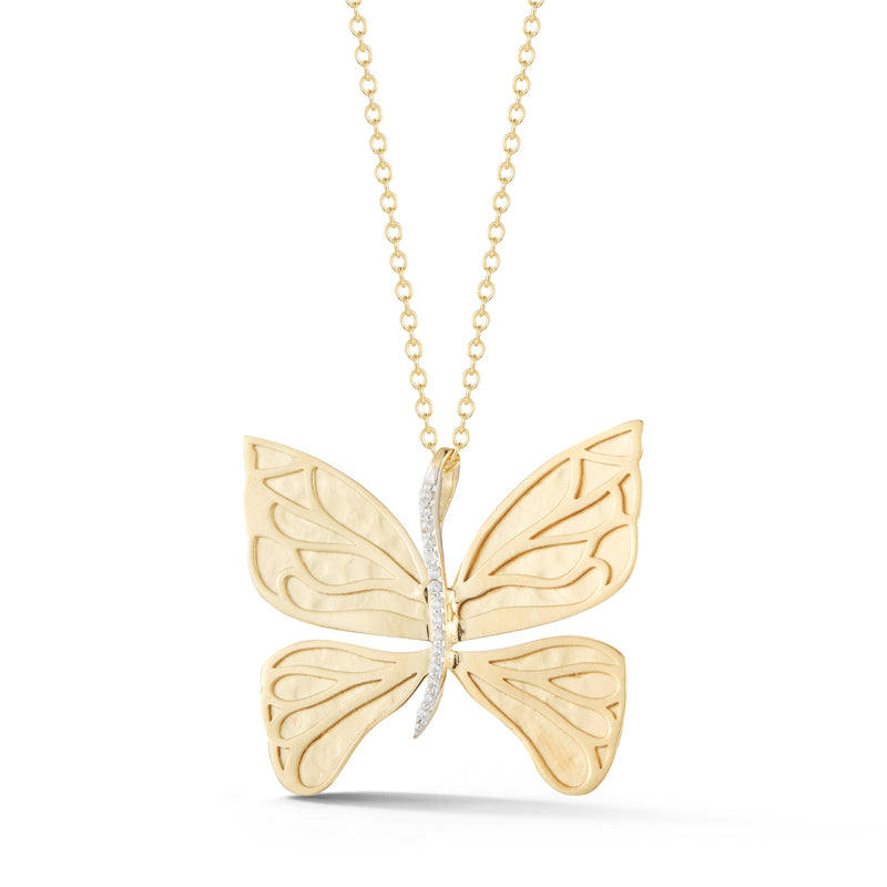 14K-Y BUTTERFLY PEND., 0.10CT