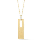 14K Gold 0.04 ct. tw. Open Rectangle Pendant Slide