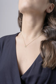 14K Gold 0.06 ct. tw. Small Round Pendant Necklace