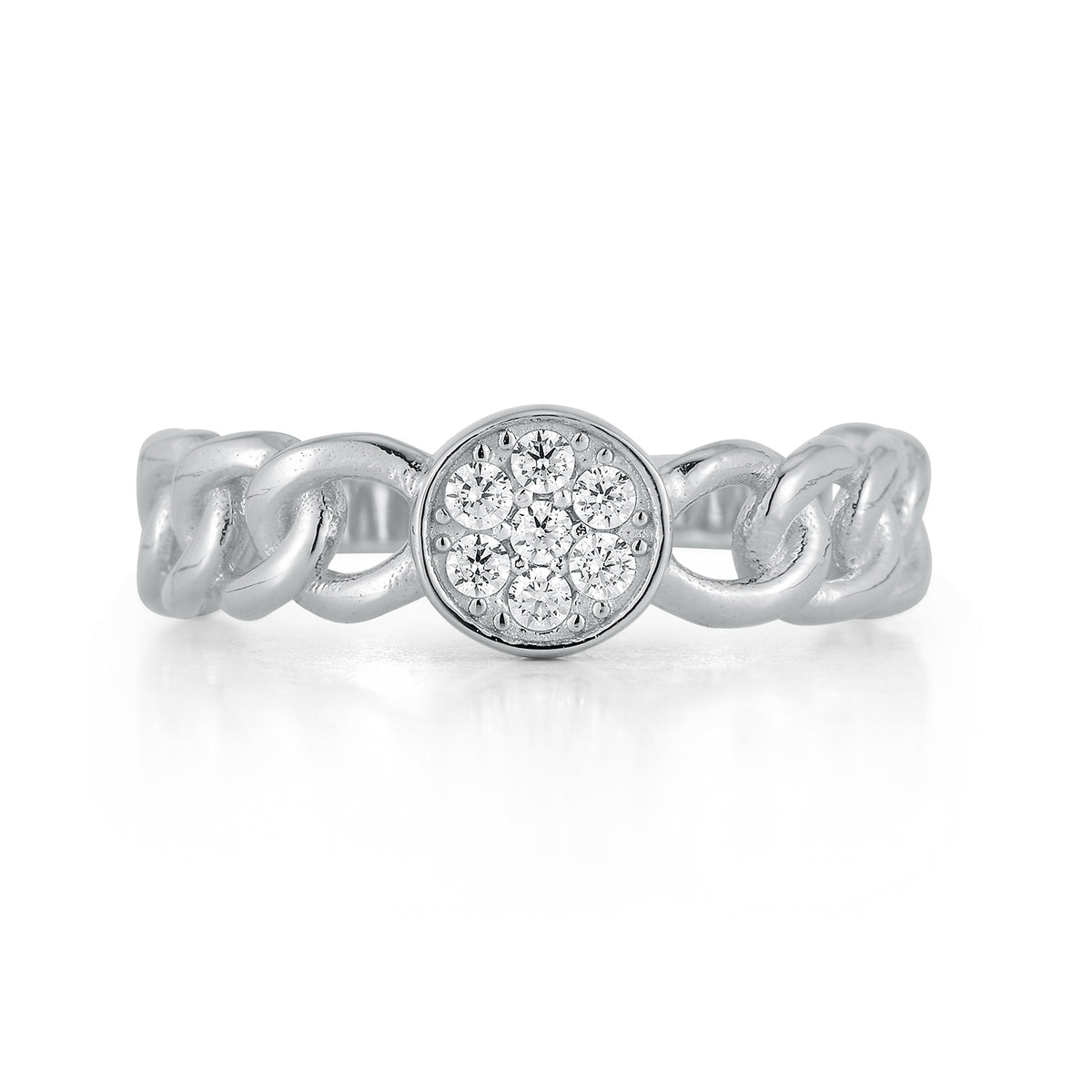 14K-Y OPEN LINK RING, 0.14CT