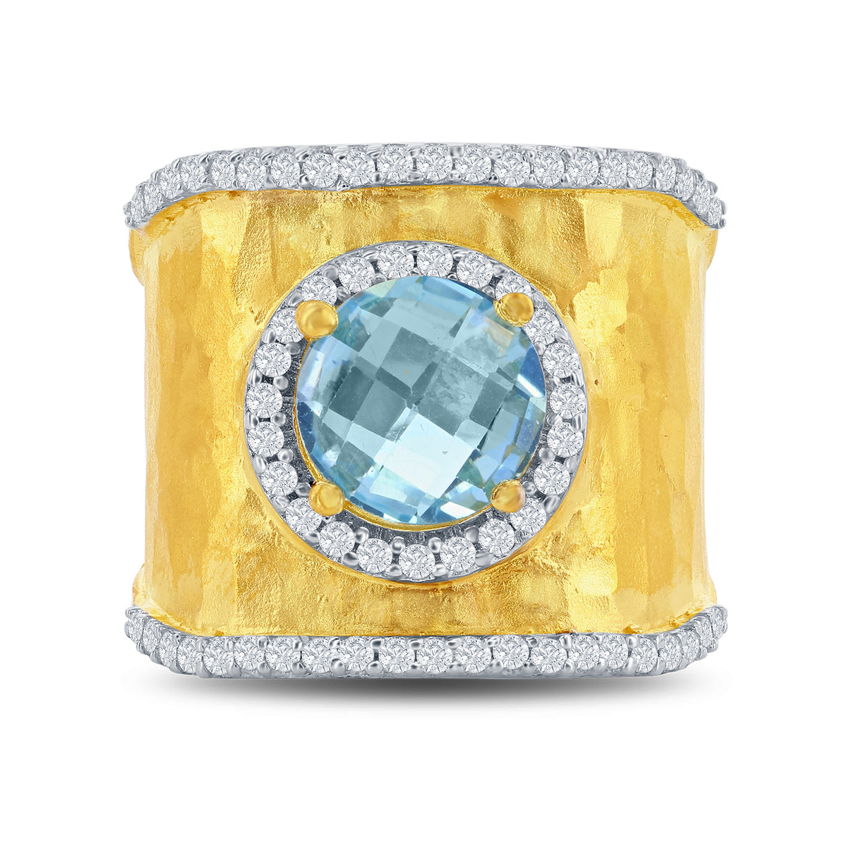 14K Gold 0.39 ct. tw. & 2.25CT Blue Topaz