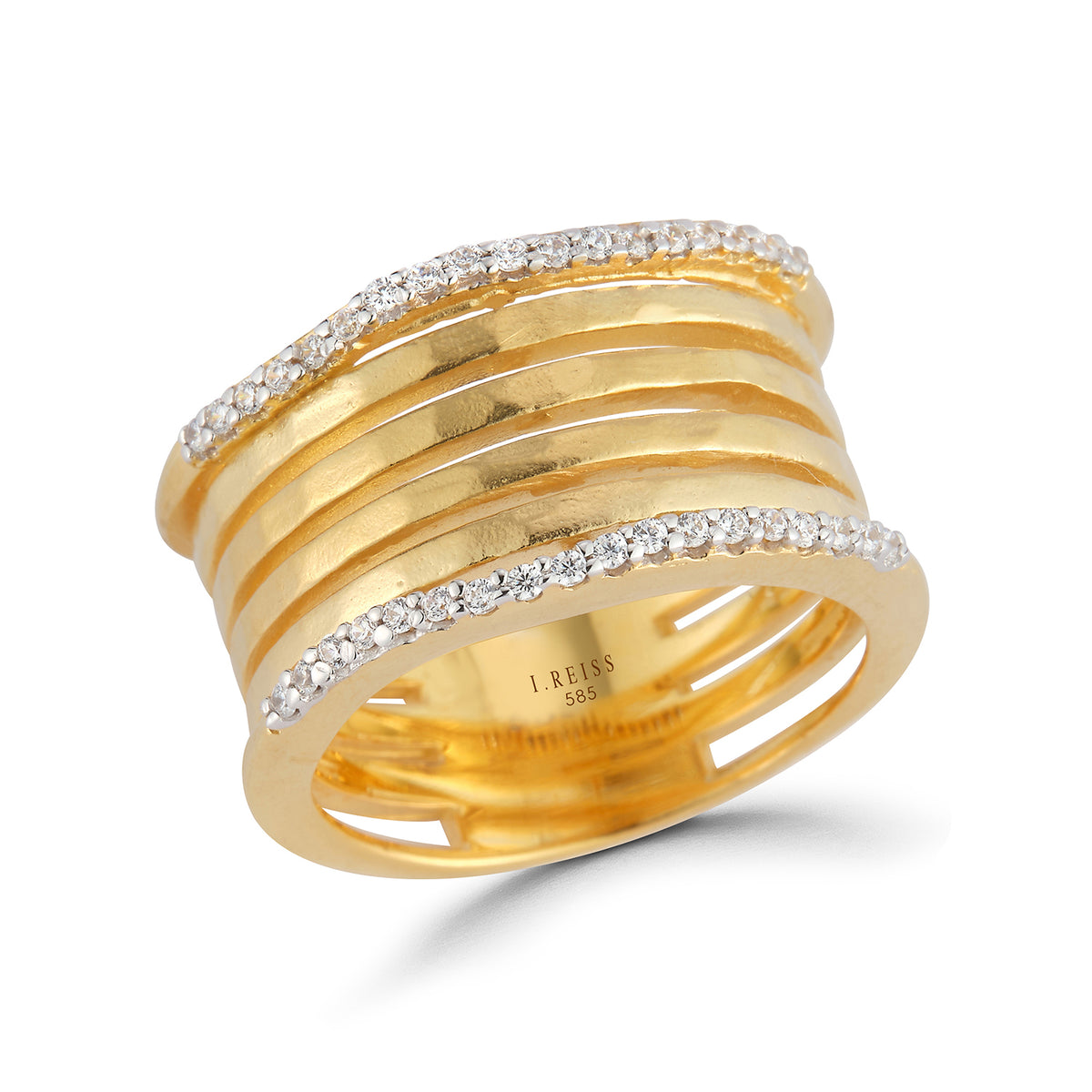 14K-Y CUT-OUT RING, 0.22CT