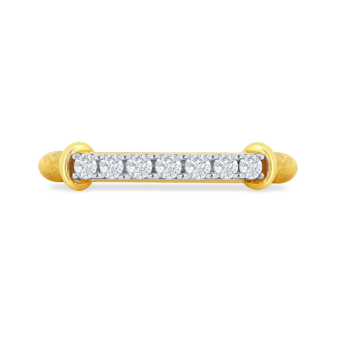 14K-Y DIA. BAR RING, 0.27CT