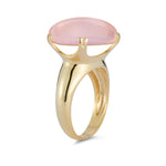 14K Gold 10.7CT Rose Quartz Cocktail Ring