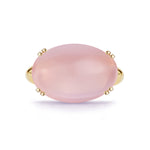 14K Gold 10.7CT Rose Quartz Cocktail Ring