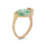 14K-Y GREEN AMETHYST COCKTAIL RING, 0.06CT