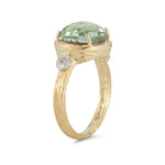 14K-Y GREEN AMETHYST COCKTAIL RING, 0.03CT