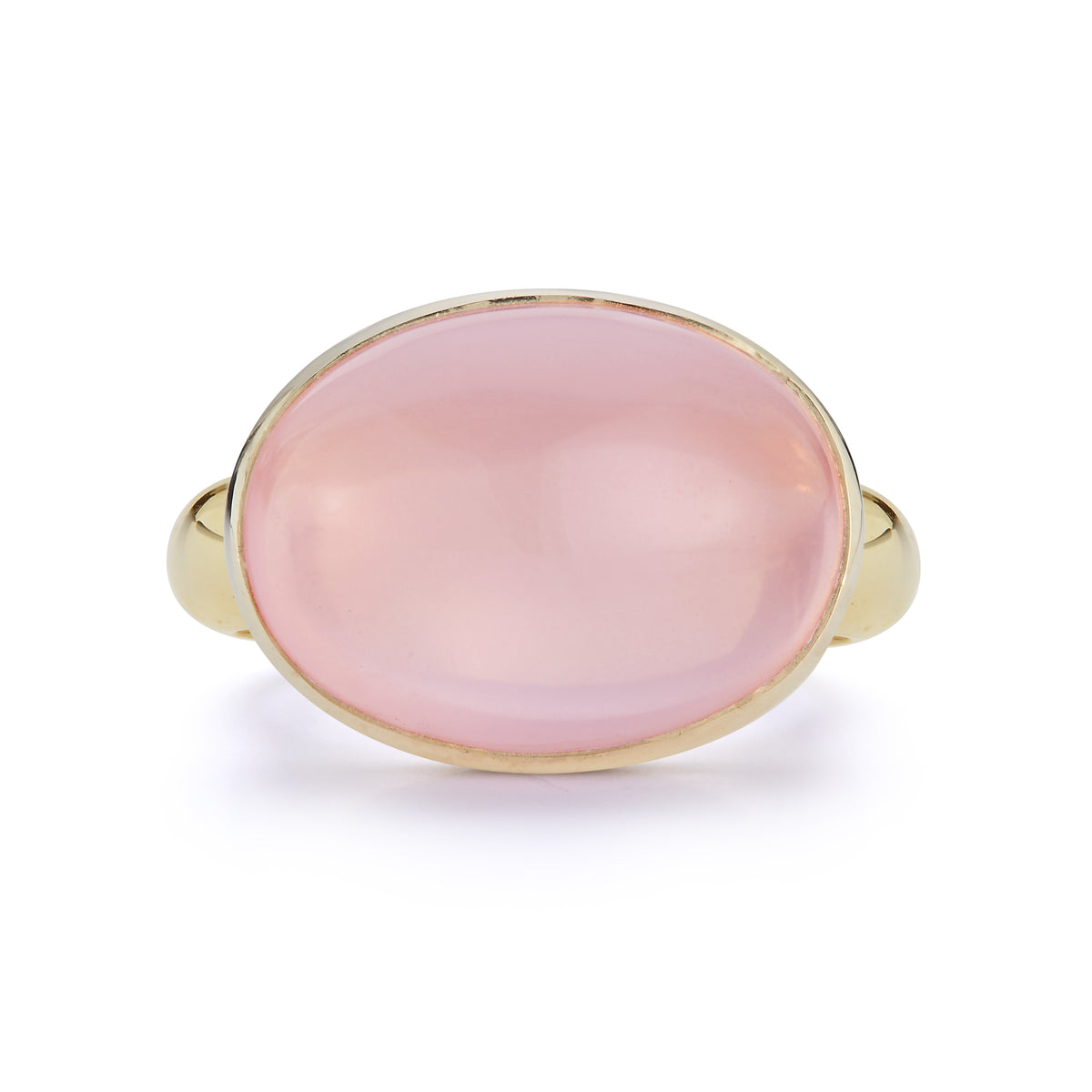 14K-Y ROSE QUARTZ COCKTAIL RING