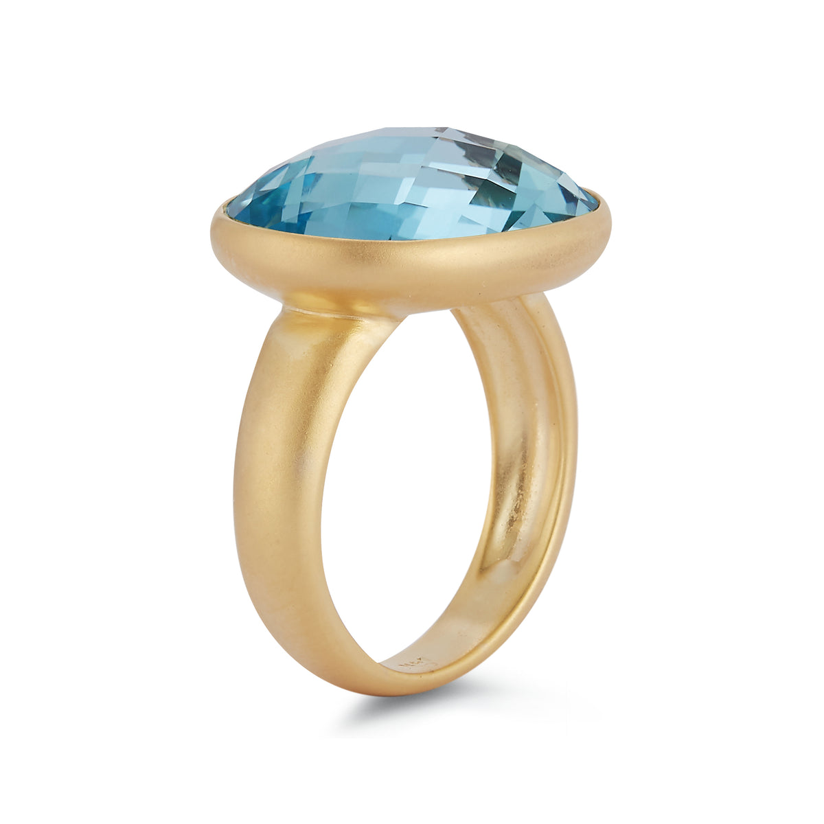 14K-Y BLUE TOPAZ COCKTAIL RING