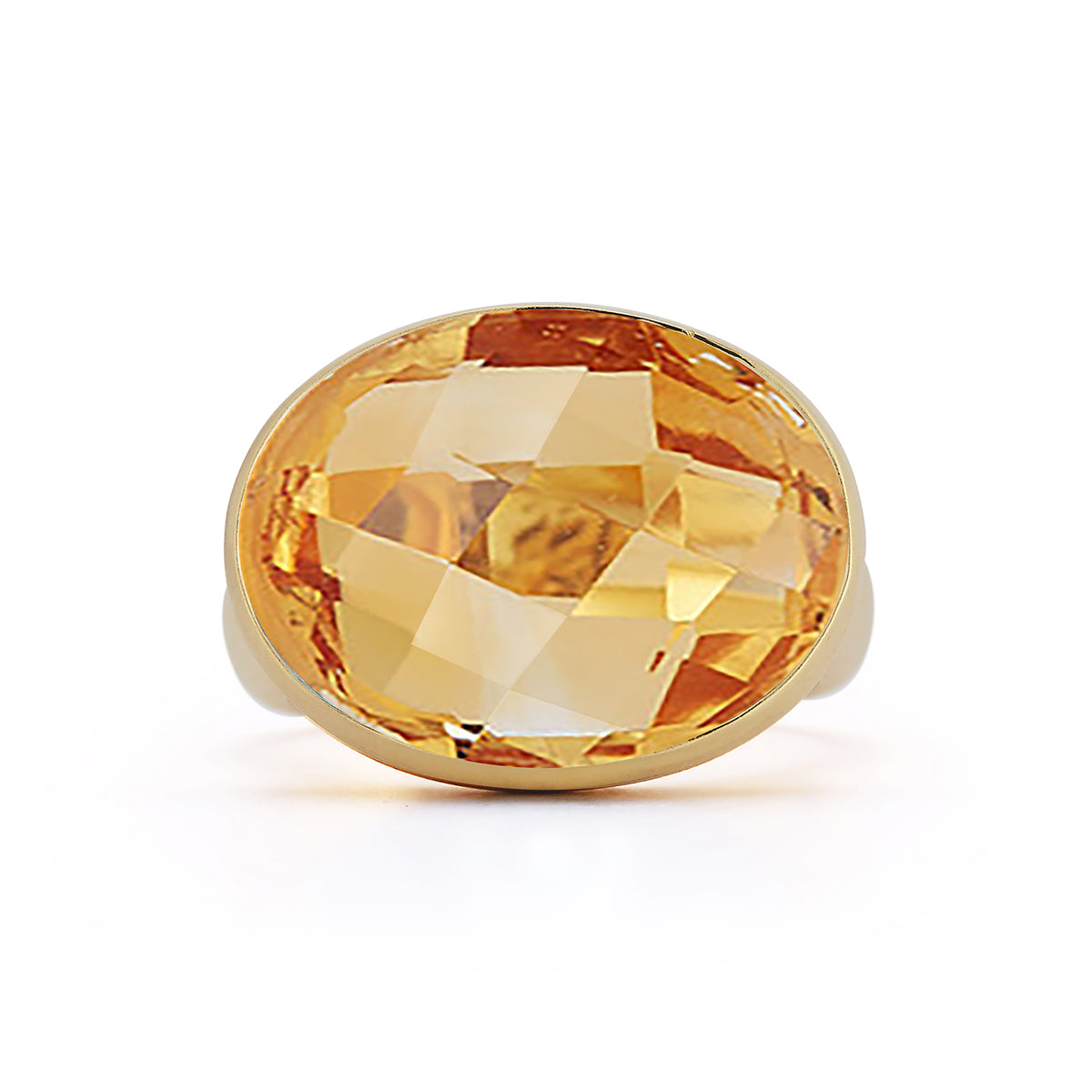14K-Y CITRINE COCKTAIL RING